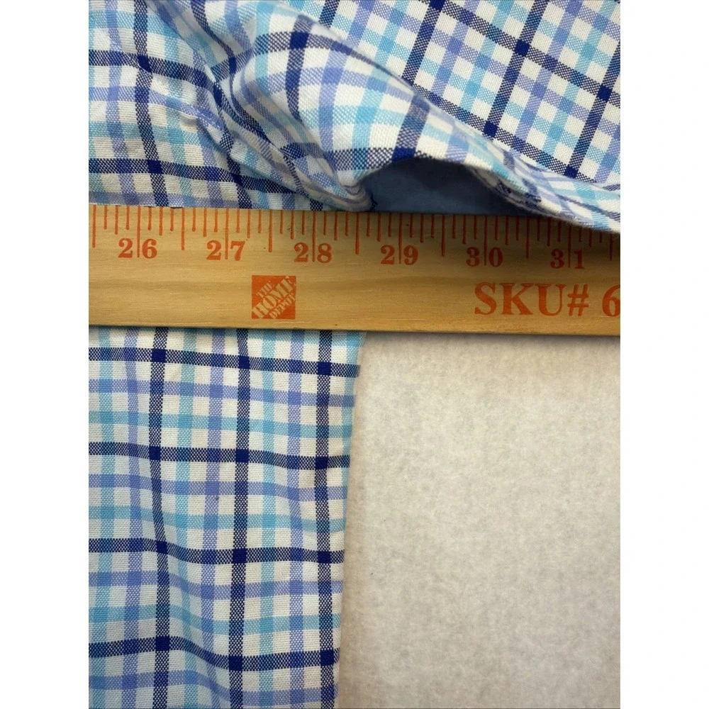 Polo Ralph Lauren Shirt Mens 2XLT Short Sleeve Oxford Blue Plaid Golf Business